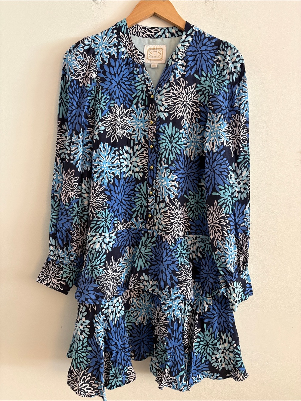 Sail to Sable Long Sleeve Floral Mini Dress Women’s Size XS